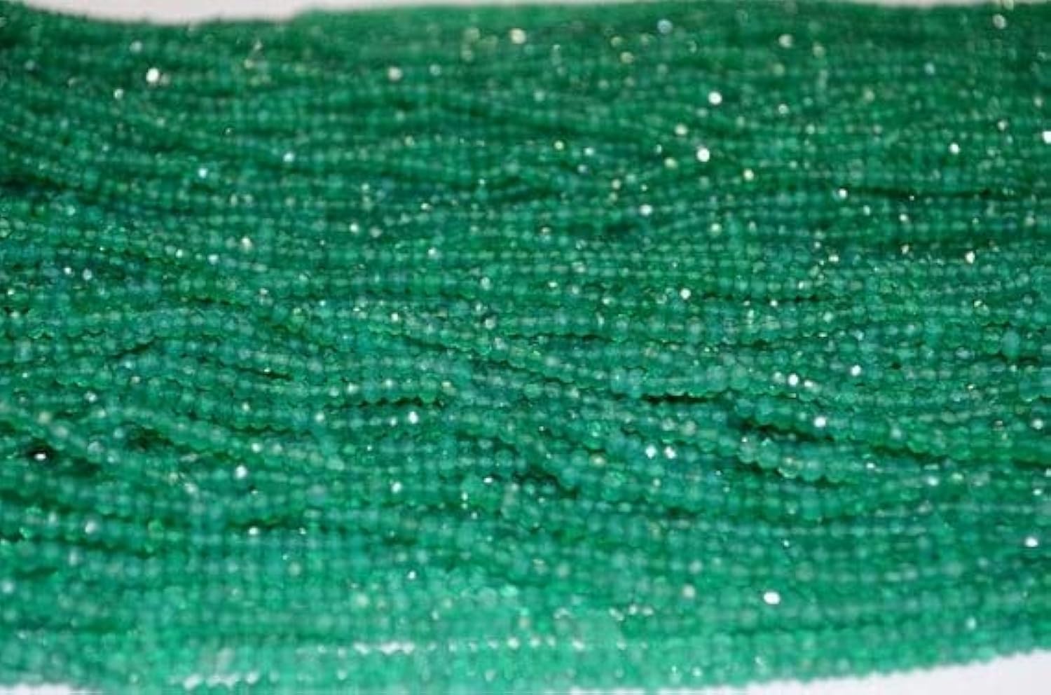 Green Onyx rondelle micro faceted perles naturelles vertes 2.5-3mm