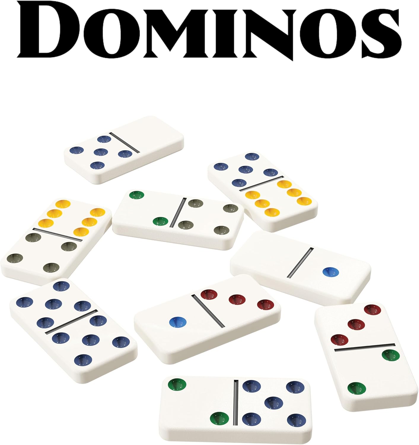 Goliath - DOMINO, Classic Board Game for Adults and Children from 5 Years, Travel Version with Metal Box of 28 High Quality Dominoes with Colored Dots for 1-5 Players