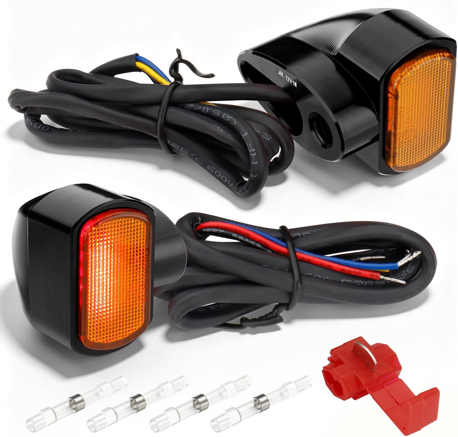 MoKitDora Rear Led Turn Signal Light Mini Brake Running Lights for Harley 2009-2023 Touring 2000-2023 Softail 2000-2022 Sportster 2006-2017 Dyna, Amber