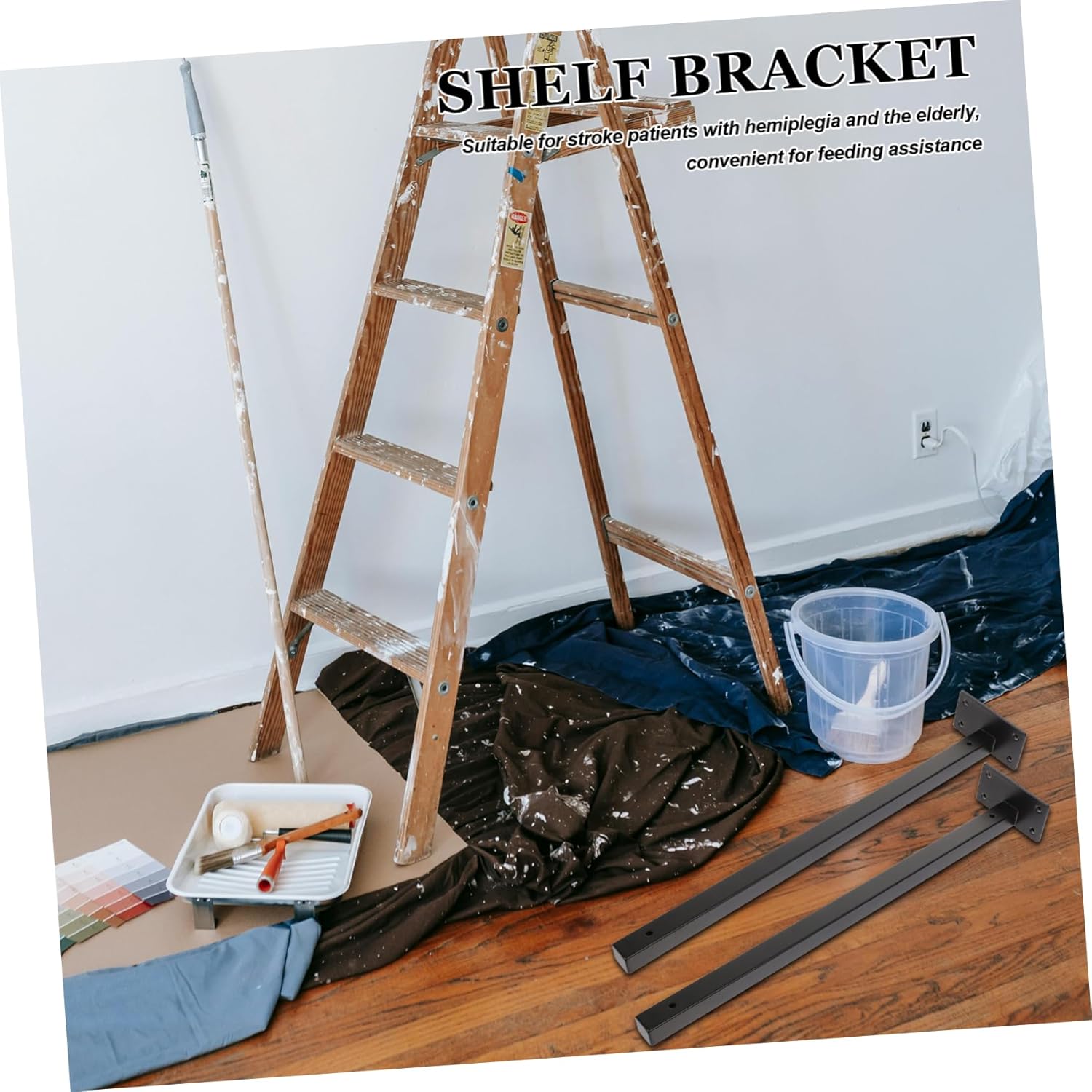 Gadpiparty 4Pcs Heavy Duty Wall Mounted Shelf Brackets Durable Steel Floating Shelf Supports with Modern Finish for Easy Installation Any Room