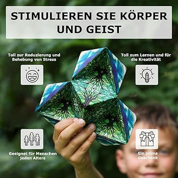 Shashibo Sensory Fidget Toy for Adults & Kids, Stress Relief Fidget Toy for Adults, Teens & Kids, Cool Fidget Toys for Desk, Classroom Must Have, Sensory Shape Shifting Cube, 100+ Possible Shapes
