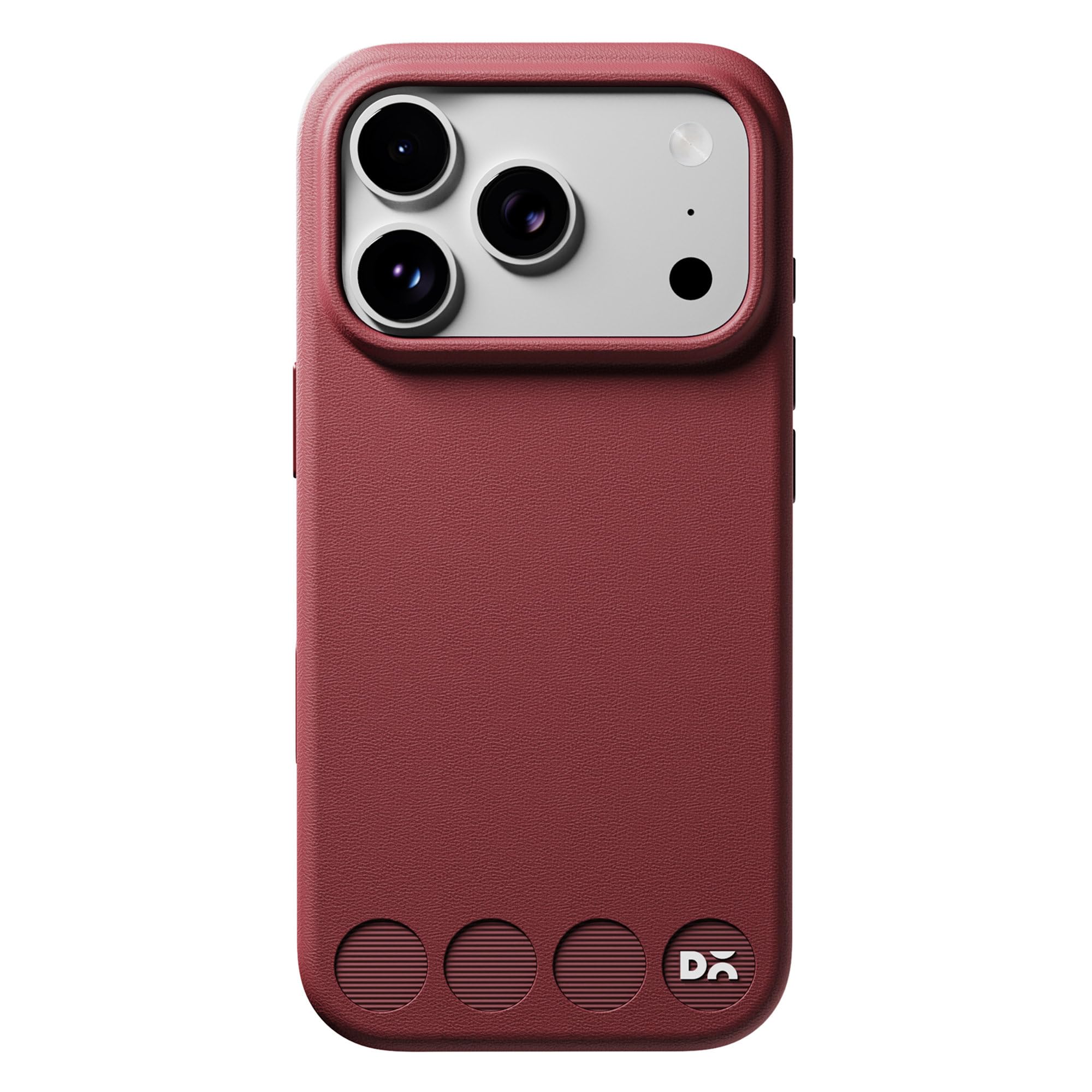 DailyObjects iPhone 17 Pro Max Stack Leatherette Case Cover | Compatible with MagSafe | Camera & Body Protection | Scratch Proof | Dual Hybrid Protection | Wireless Charging - Dahlia Red