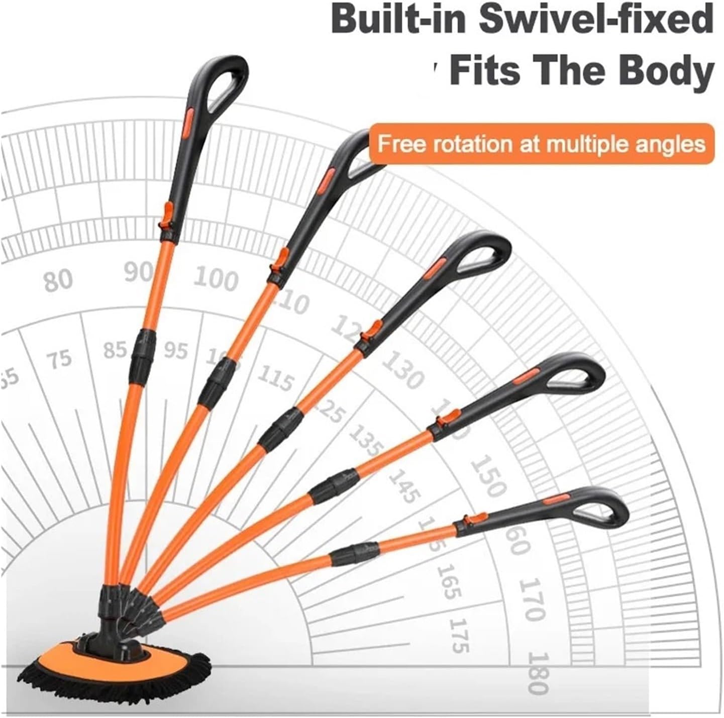 Fit for Car Wash Brush Mop Cleaning Tool with Long Handle Kit for Washing Detailing Cars Truck, SUV, RV, Trailer, Boat Chenille Microfiber Sponge Not Hurt Paint Scratch Free(2PCS brush)