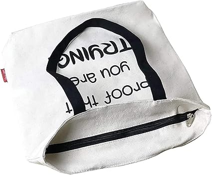 Hello-Bags. Borsa di tela tote bag con cerniera, fodera e tasca