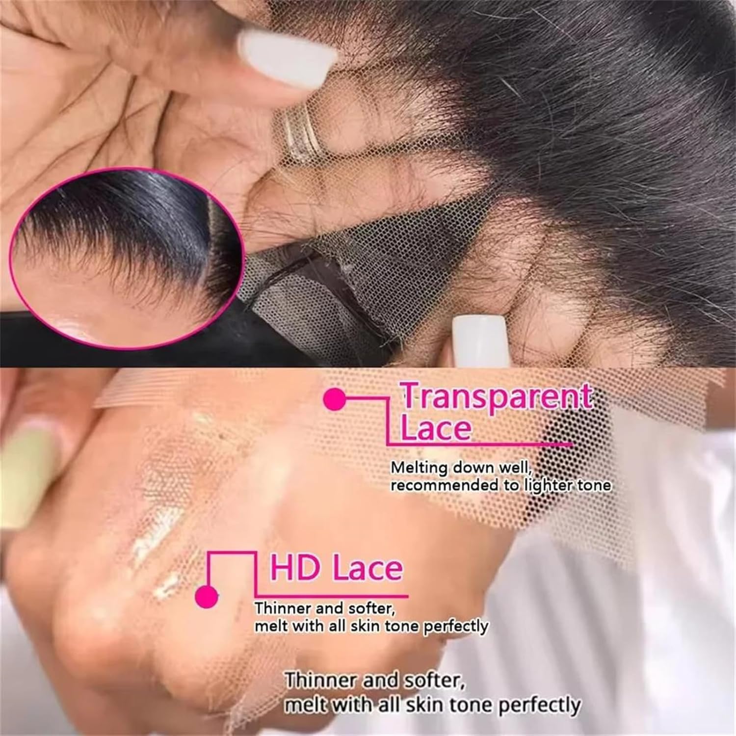 Alloaone 40 Inch Body Wave 220% Density Lace Front Wigs Human Hair Hd Transparent Lace Frontal Wig Pre Plucked Glueless Water Wavy Wigs For Black Women