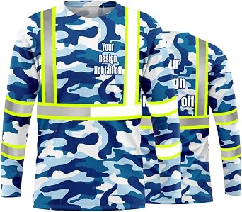 Hi-Vis Reflective Safety T-Shirt Custom Logo Sturdy Print High Visibility Security Uniform