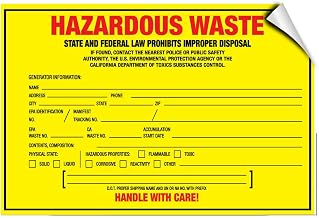 California Hazardous Waste Hazard Hazard Labels Label Decal Sticker Sticks to Any Surface