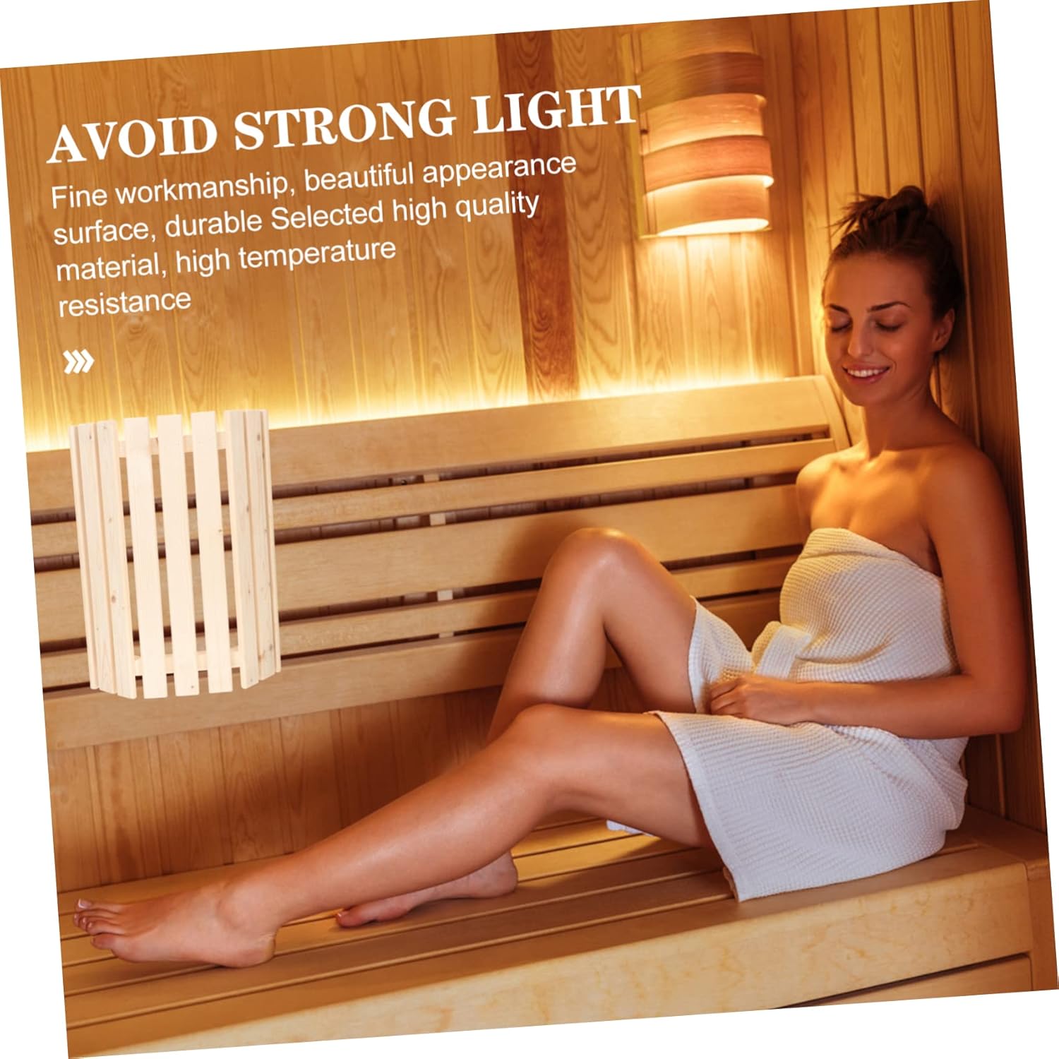 Ciieeo Wooden Lampshade for Sauna Room Hollow Light Cover Premium Finnish White Pine Design Safe Home Decor Lighting Accessory