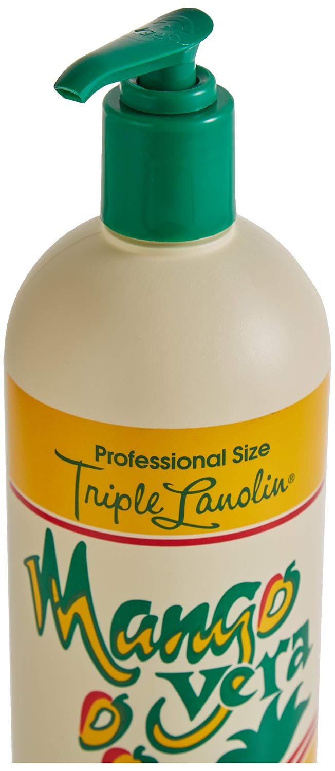 Triple Lanolin Mango Vera Soothing Lotion (20 Oz) – Tropical Mango Scented Aloe & Lanolin Moisturizer for All Skin Types – Deeply Hydrating Hand and Body Lotion – Non-Greasy & Fast-Absorbing