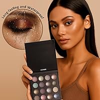 Vista 6 de UCANBE 16 Color Baked Eyeshadow Palette with 15PCS Brushes Makeup Set,Matte&Shimmer Blend Eyeshadow for Women&Girls,Highly Pigmented Long Lasting