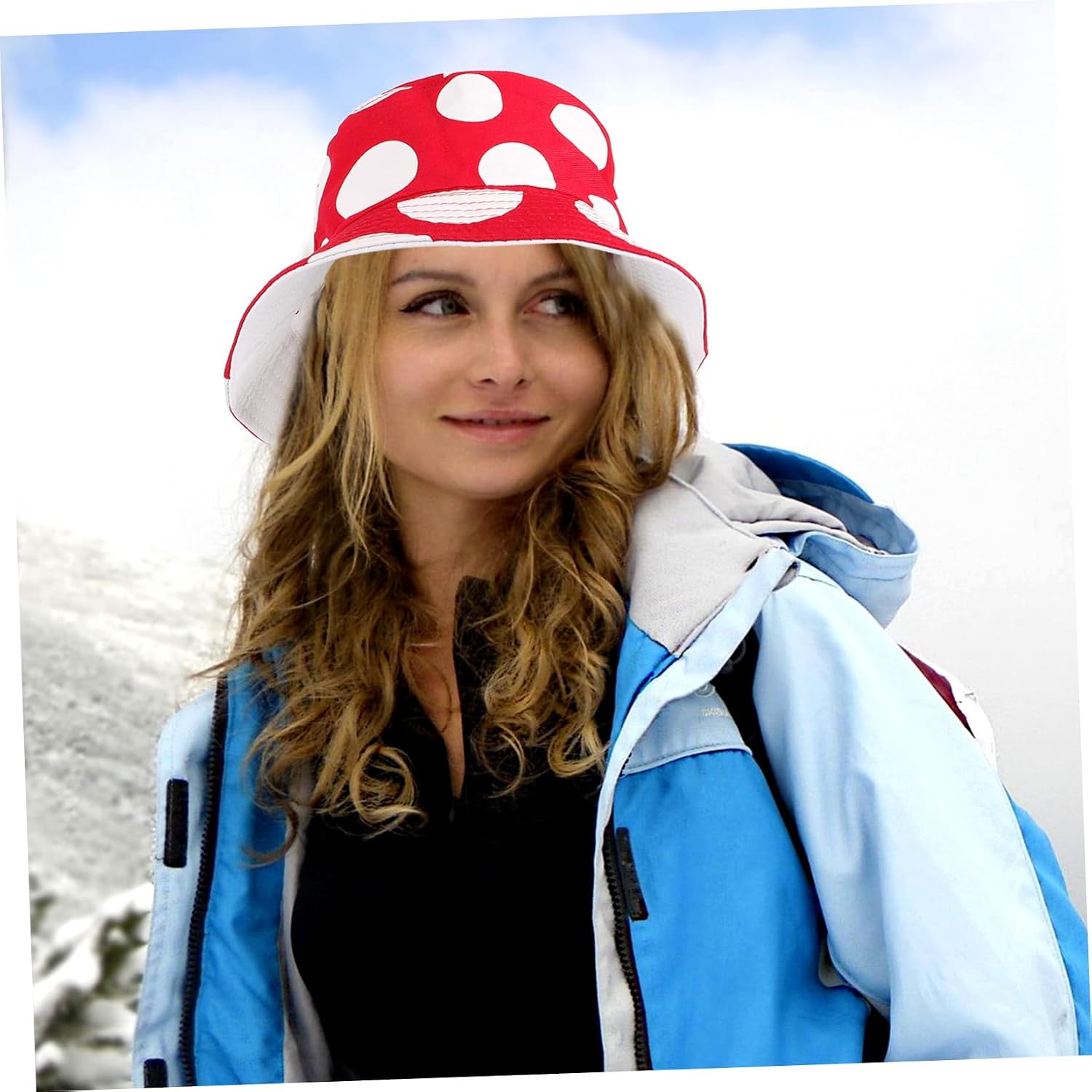 Ipetboom Decorative Bucket Hat Mushroom Pattern Reversible Sun Hat for Beach Fishing Camping Lightweight Comfortable for Men and Women for Outdoor Activities Red