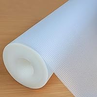 Hersvin Clear Stripe Shelf Liners 24x240 Inch EVA Non-Adhesive Mats for Kitchen Cabinets Drawers Fridge