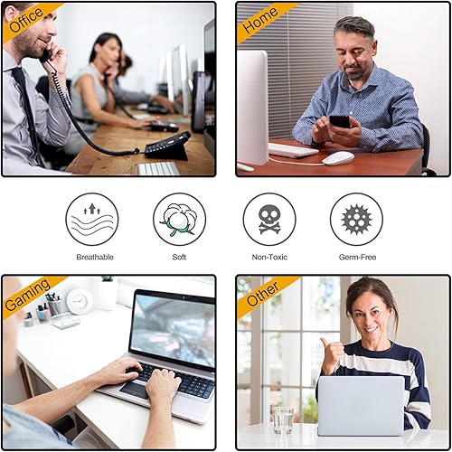 Vista 125 de ARTSO Alfombrilla de escritorio grande negra, alfombrilla de mouse para juegos XXL, alfombrilla de escritorio antideslizante con base de goma, Flor