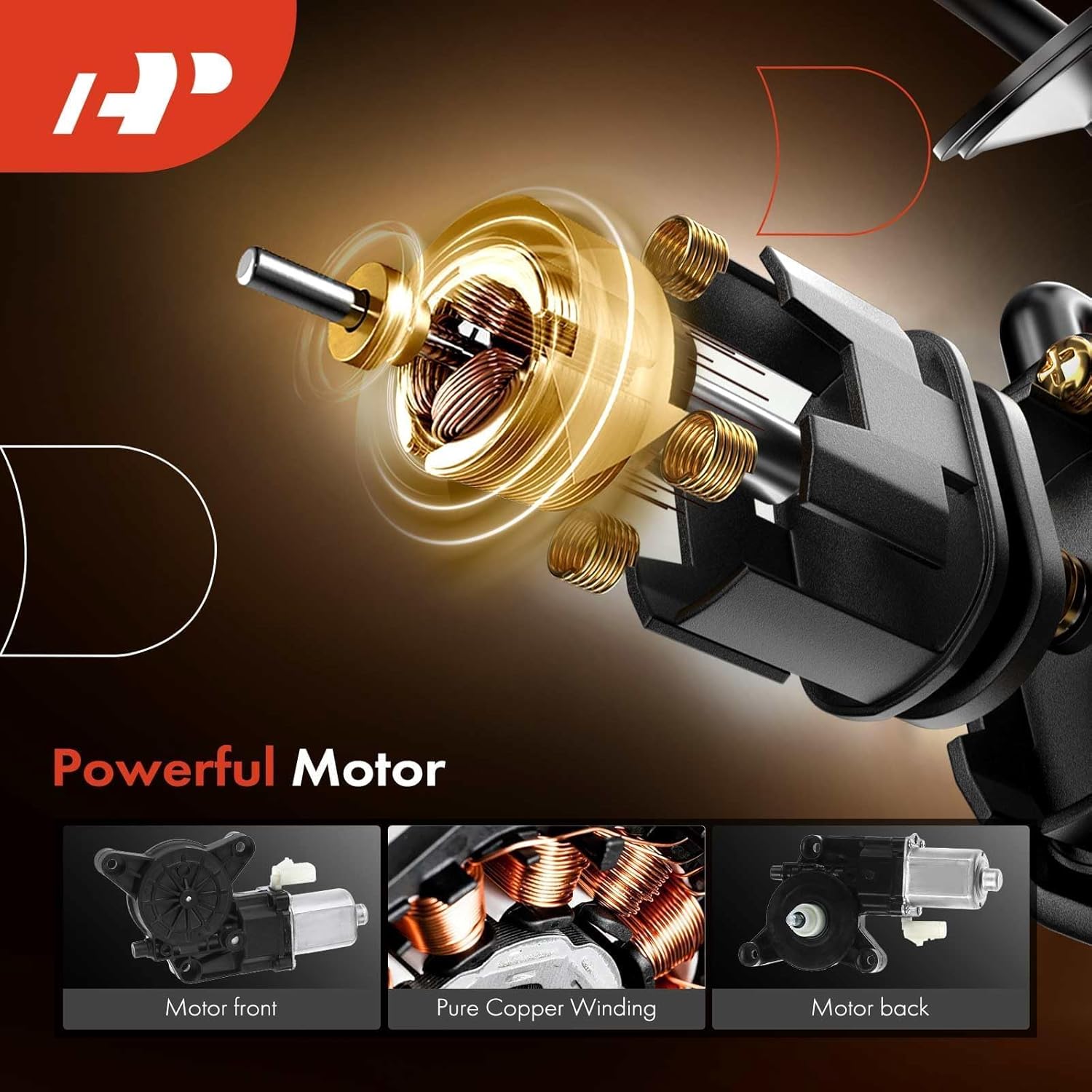 A-Premium Power Electric Window Regulator with (2 Pins) Motor Compatible with Chrysler Sebring 2007-2010 Front Passenger, Without Anti-Clip Function, Sedan