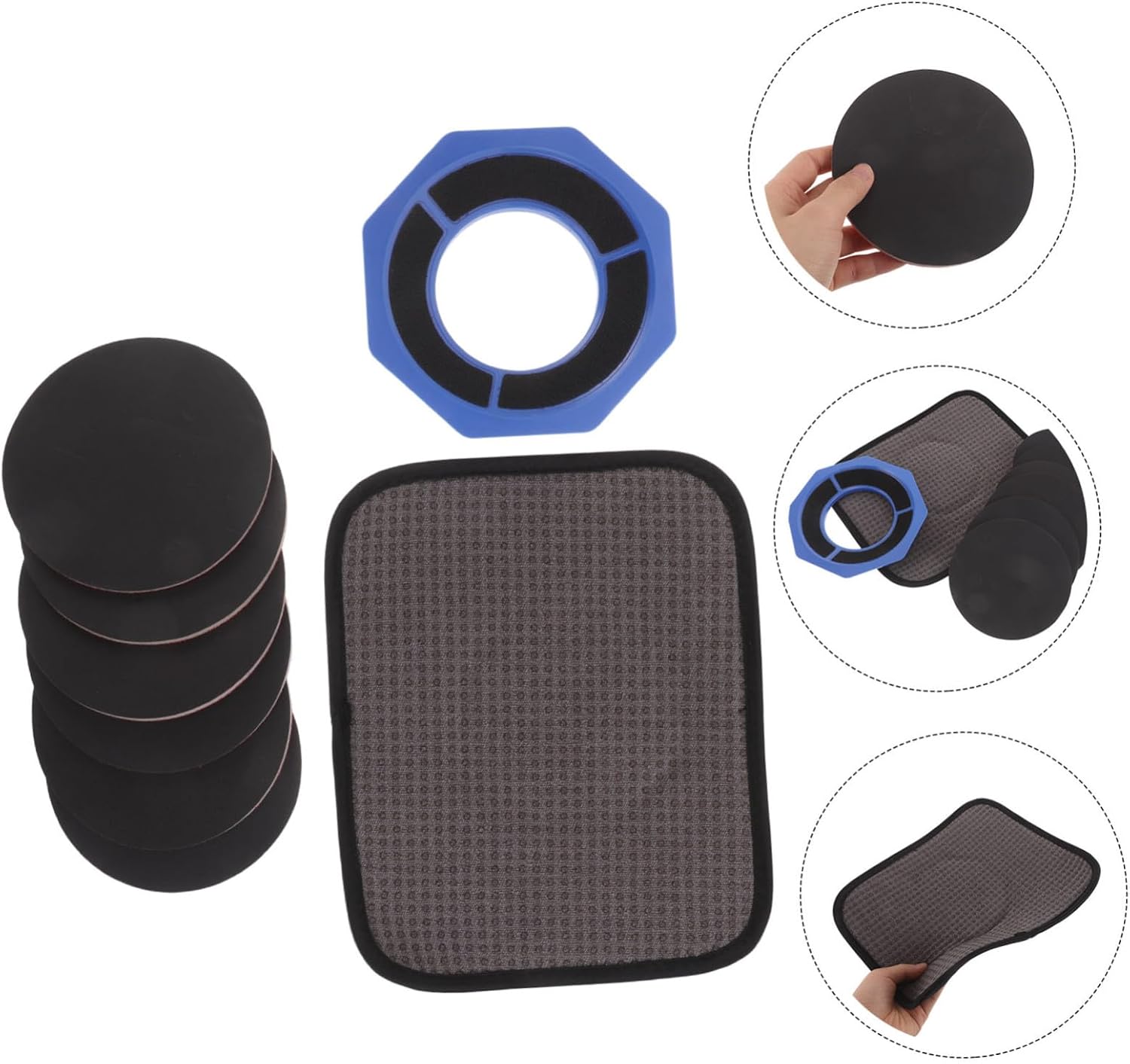 Bowling Ball Sanding Pad Holder Set with Comfortable Grip and Intuitive Assembly, Includes Stand Base, Multiple Sanding Pads, and Towel for Home Resurfacing and Surface Restoration