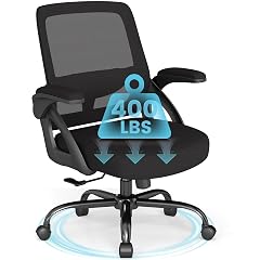 AnyGod Big and Tall Office Chair Ergonomic Desk Chair Mesh Mid Back with Comfy Lumbar Support Swivel Task
