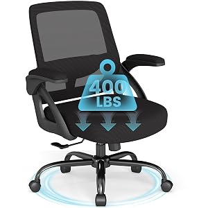 AnyGod Big and Tall Office Chair Ergonomic Desk Chair Mesh Mid Back with Comfy Lumbar Support Swivel Task