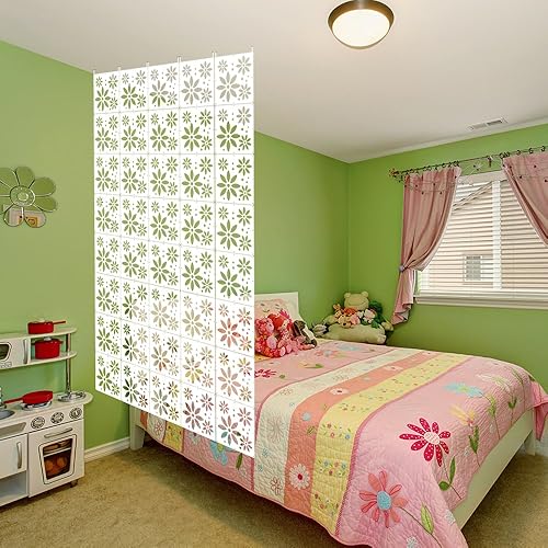 Miniatura 16 de Yizunnu Divisor de habitación colgante, división de paneles blancos de bricolaje, 12 piezas de pantalla de panel de madera y plástico, separadores