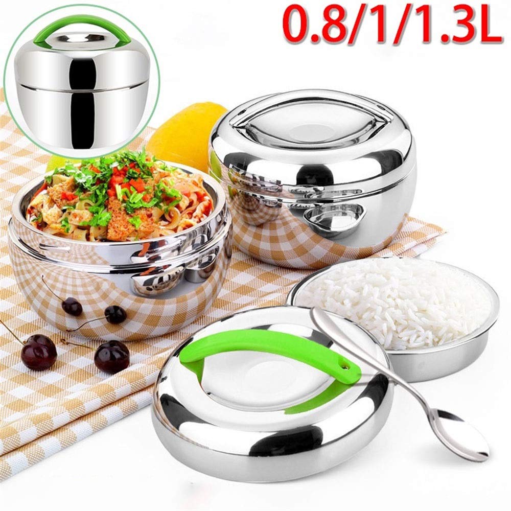 fiambrera, Cajas Bento Mini de acero inoxidable, caja redonda doble capa