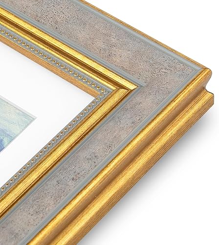 Miniatura 2 de Golden State Art, Marco de fotos adornado de 8 x 10 pulgadas para fotos de 5 x 7 pulgadas con paspartú o impresiones de 8 x 10 pulgadas sin