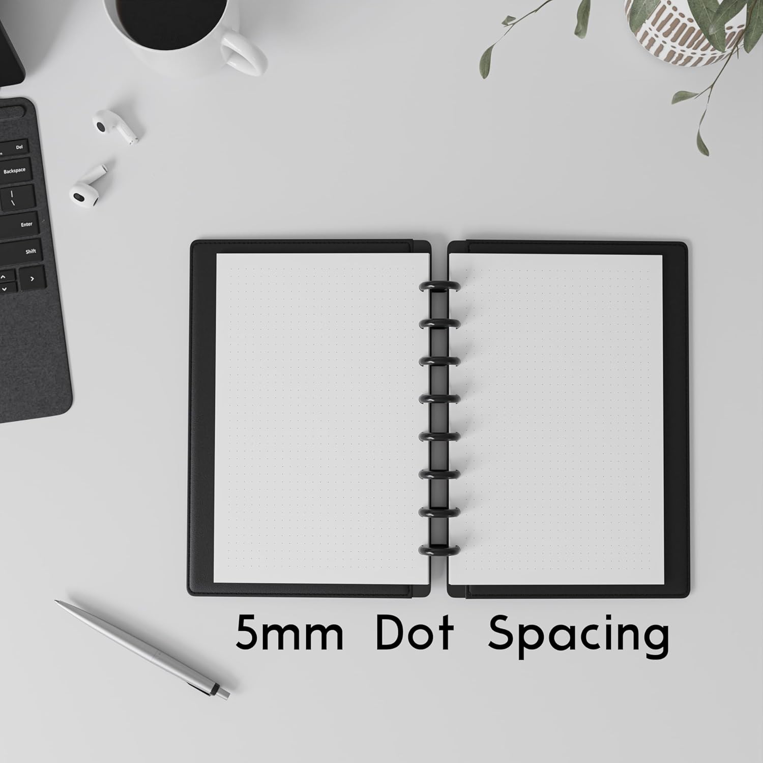 Discbound Half-Letter Size Extra Thick Dot Grid Paper Refill, 400 Sheets (800 Pages), 5.5 in. x 8.5 in., 120 GSM, Junior Size