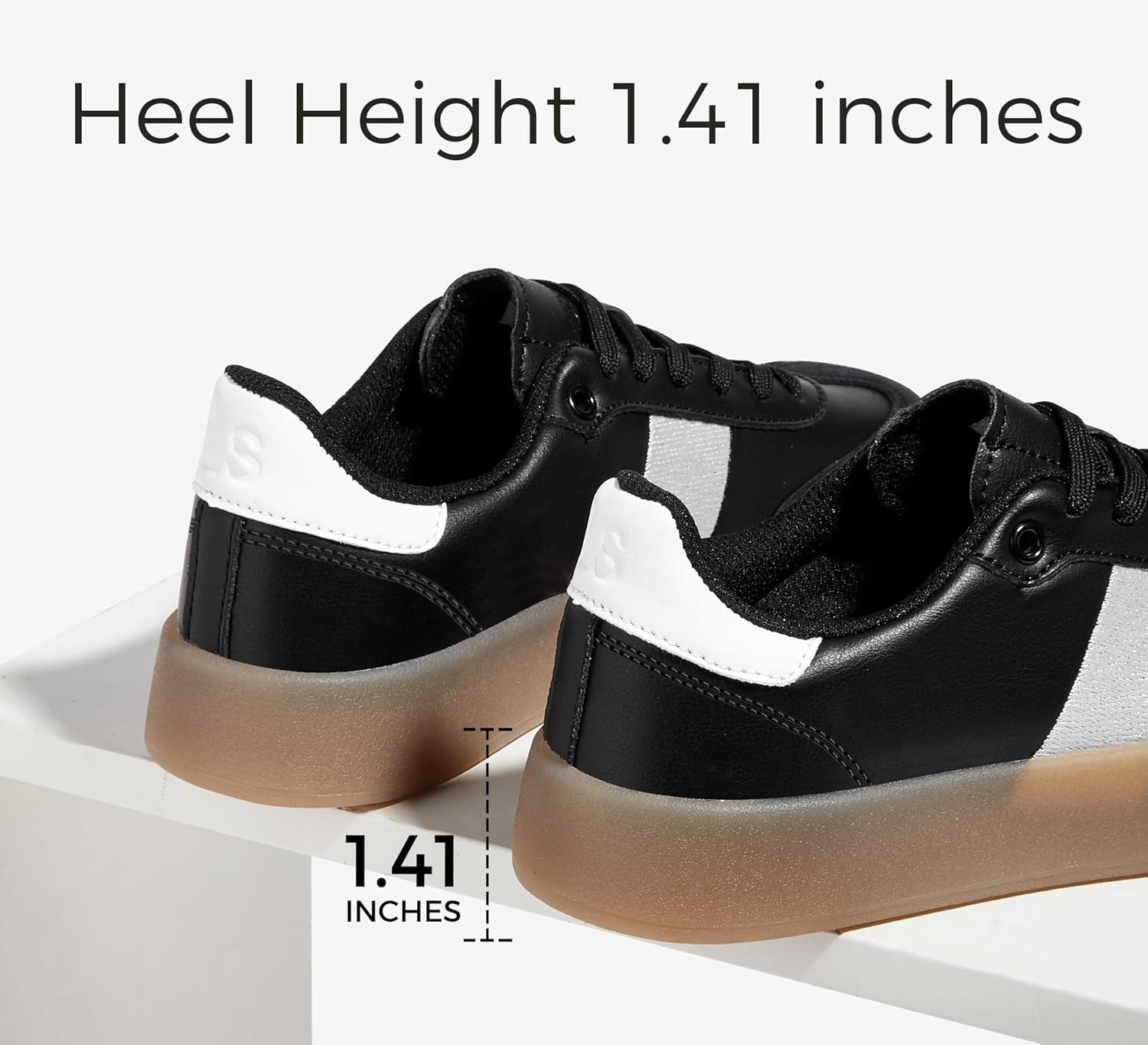 LUCKY STEP Women's Retro Sneakers Fashion Classic Casual Tennis Platform Gum Sole Anti Slip Footwear Faux Leather Trainers Walking Skate Shoes - Image 5