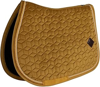 Tapis de selle PONY - Moutarde - Velours - Saut d'obstacles