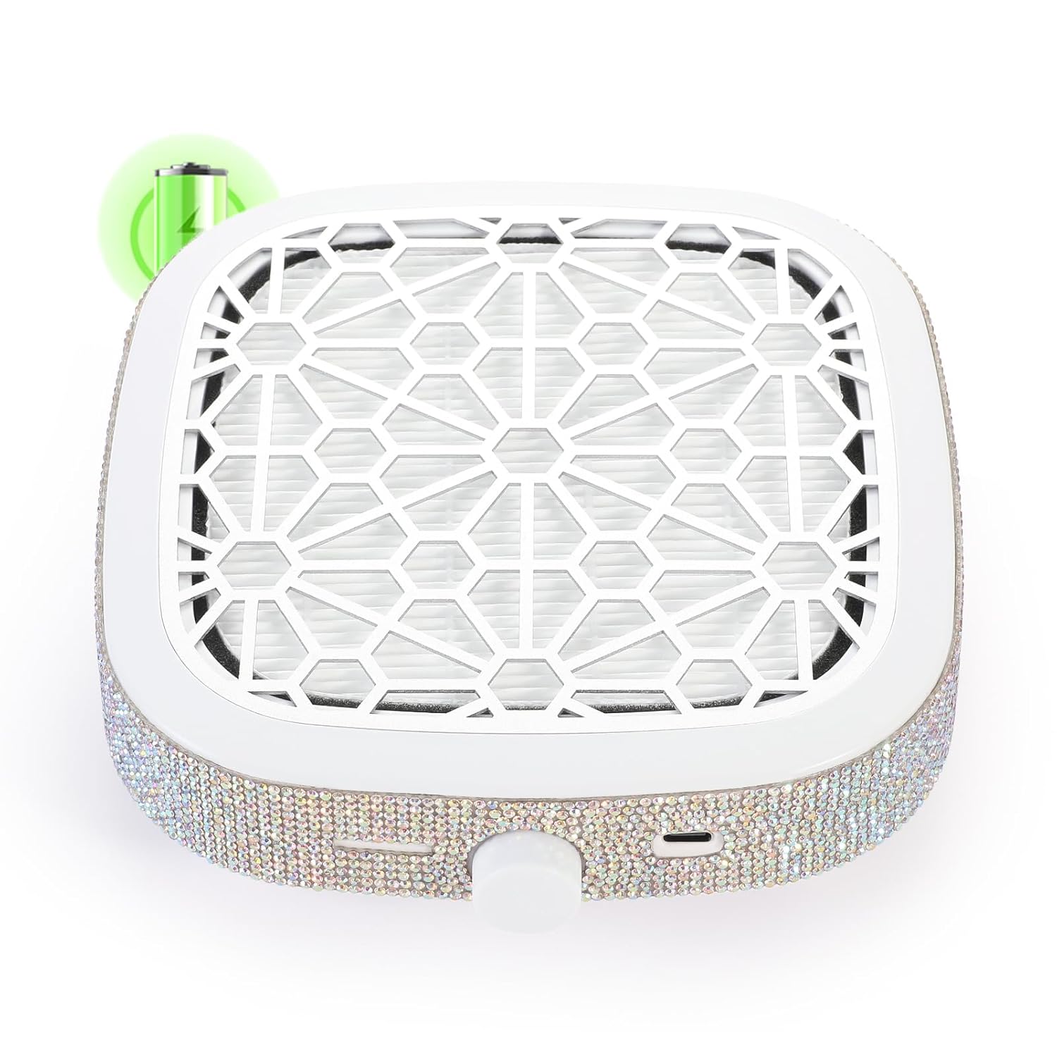 Nail Dust Collector, Cordless Dust Collector Nail Tech, Compact Powerful 6000RPM Nail Vacuum Fan Rechargeable Dust Extractor for Acrylic Gel Polish Manicure Pedicure for Home