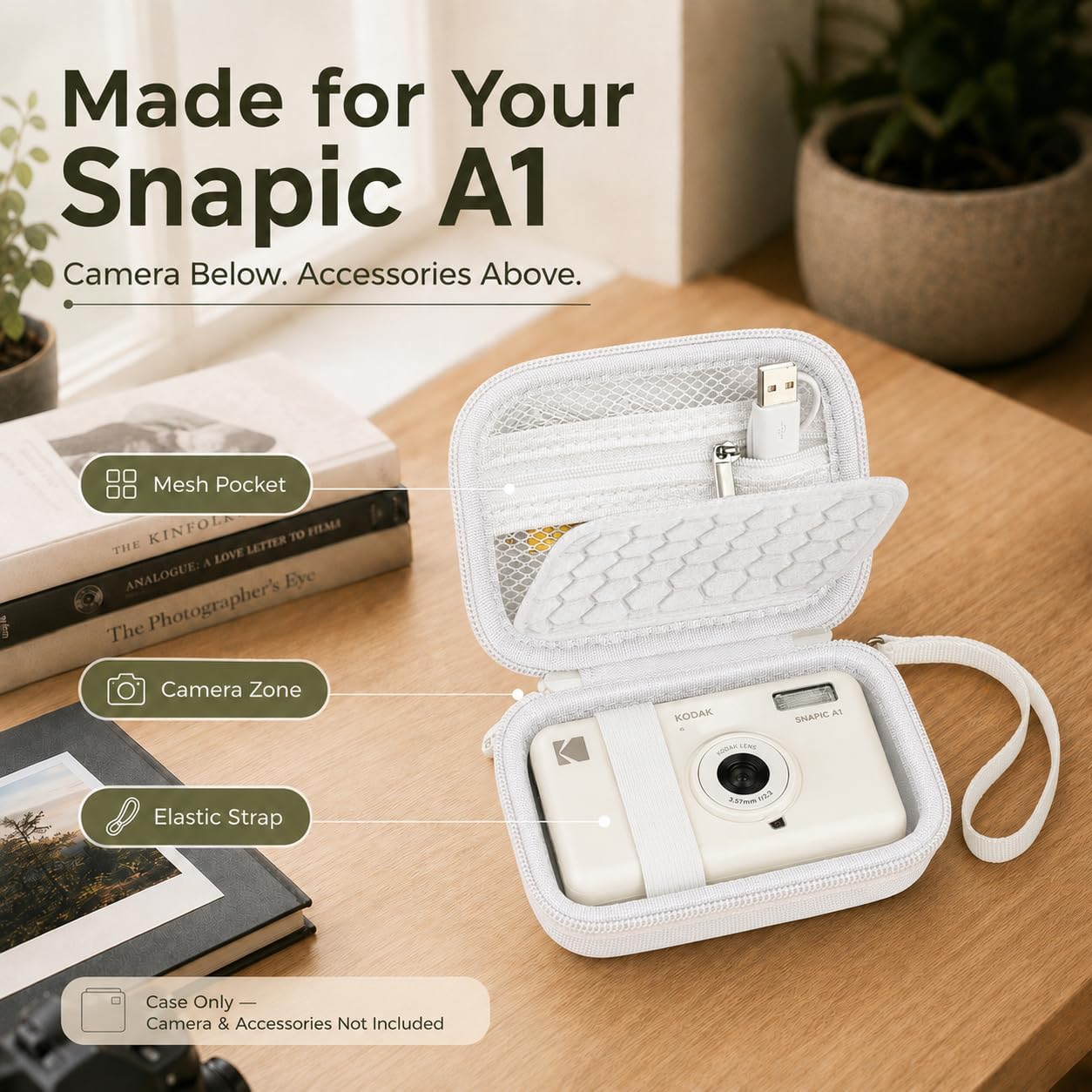 Case for KODAK Snapic A1 35mm Film Camera, Protective Travel Bag (White) image 2