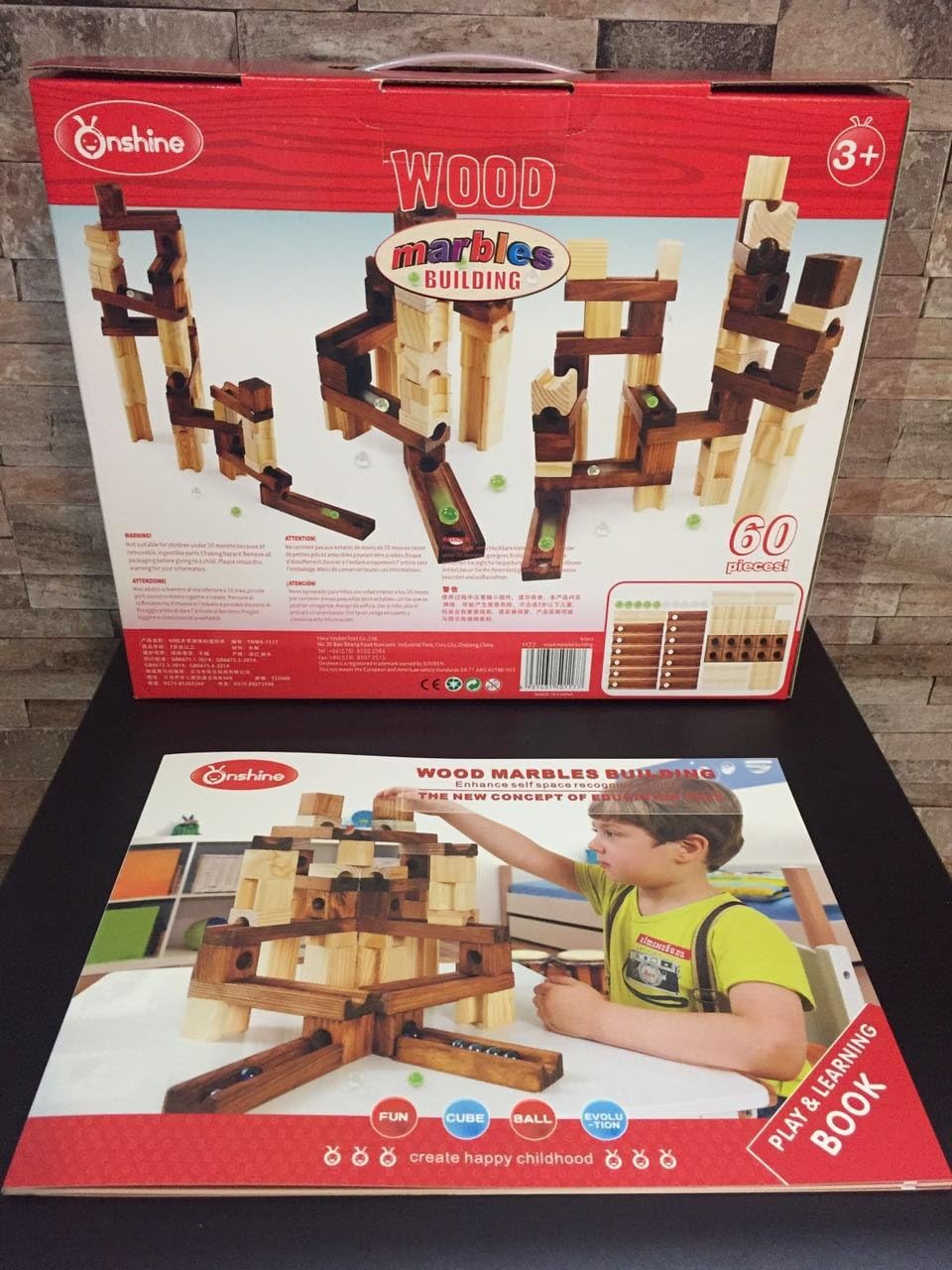 Amazon ビ 玉転がし 積み木 ６０ Pcs ジェットコースター スロープトイ おもちゃ