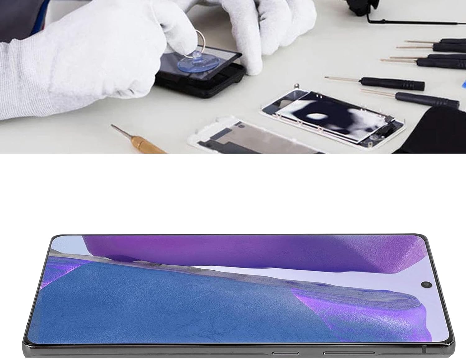 CCYLEZ 6.7 Inch Screen Display Digitizer Touch Assembly Replacement for Note 20 5G Note 20 4G Frame Repair Tool with (Black)