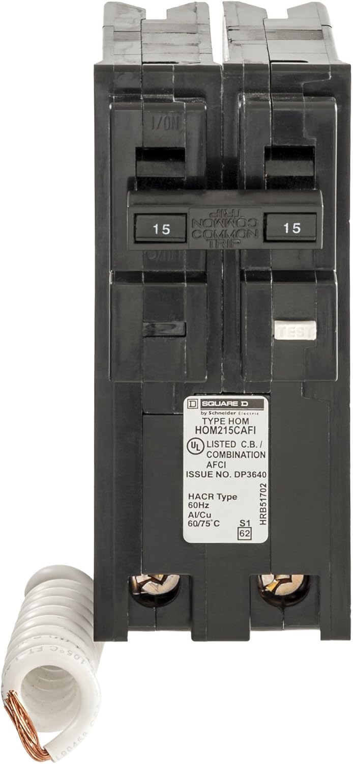 Square D - HOM215CAFIC Homeline 15 Amp Two-Pole CAFCI Circuit Breaker,