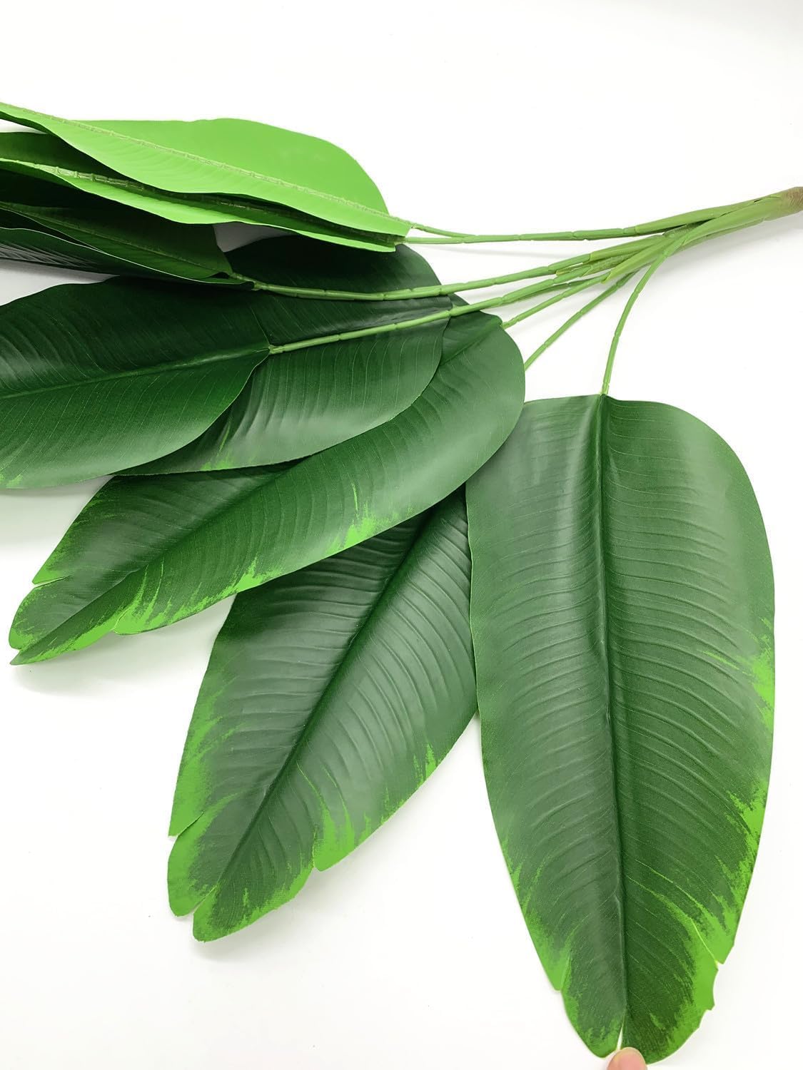 Fake Bird of Paradise Plant Artificial Banana Tree 30 Inch 2 Pack, Tropical Monstera Plants Big Leaves Faux Palm Leaf Greenery Shrubs Indoor Outdoor Home Garden Office Farmhouse Verandah Wedding Decor