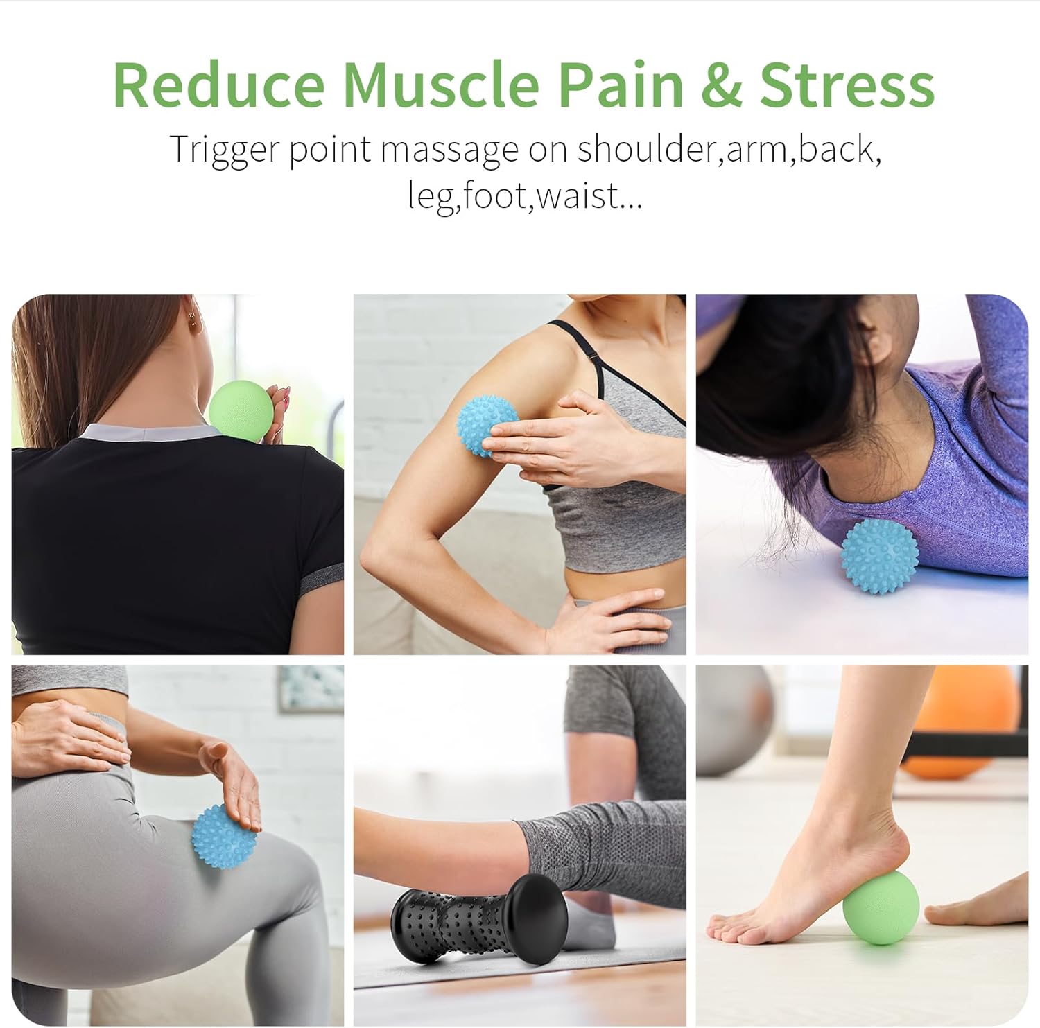 Maliton Massage Ball & Foot Roller - 3-in-1 Set with Spiky Ball, Lacrosse Ball, Massage Roller - Plantar Fasciitis Relief and Heel Spur Pain, Trigger Point Therapy for Deep Muscle Massage. - Image 4