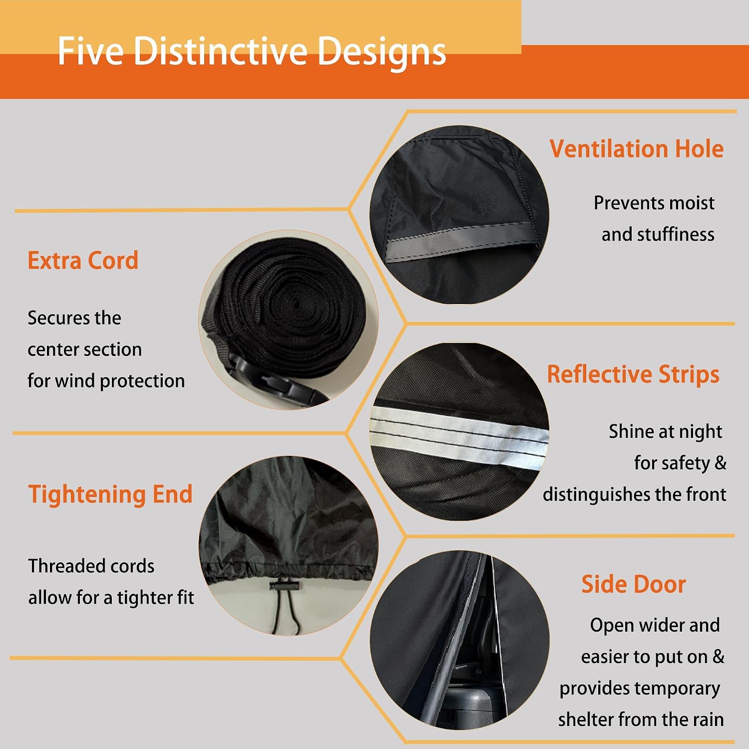 Waterproof Oxford Compact Excavator Cover 10.2ft, Without Canopy Excavator Storage Bag Accessories with Ziper Door, Windproof Rope for Rain Sun Snow Winter Summer Outdoor All-Weather Protection