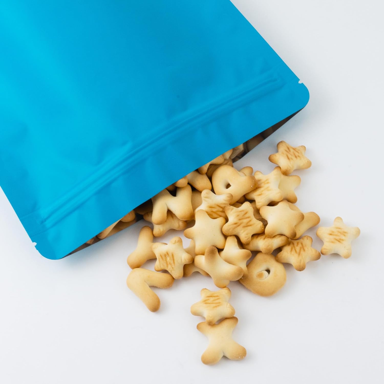 QQ Studio 100 Matte Metallic Color with Frosted Window Display Stand-Up Resealable Bags (Matte Blue 2, 6.3" x 9.4")