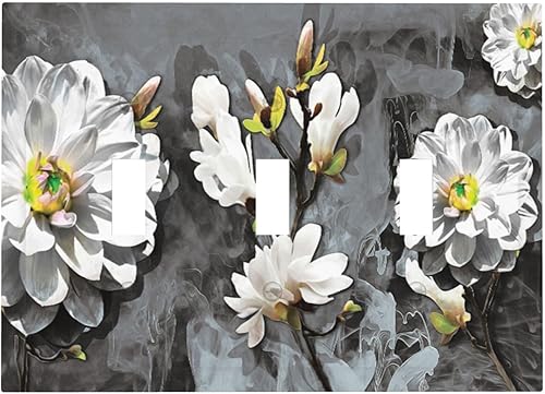 Miniatura 133 de Cubierta de Placa de Pared de 2 Pandillas de Mármol Abstracto, Placa Frontal de Interruptor de Luz Eléctrico Decorativa en Azul Marino y Oro