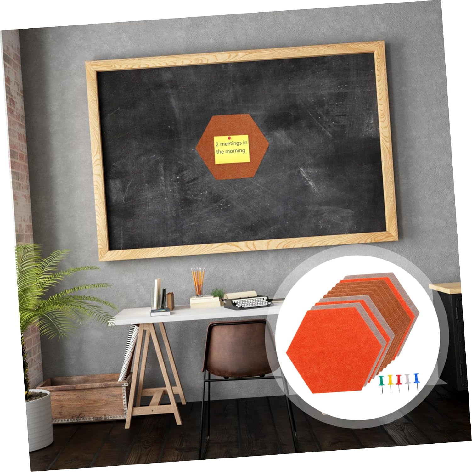 10pcs Hexagon Felt Pin Boards Bulletin Wall Display Decorative Photo Memo Boards with Drawing Pins for Home Office Study Organization