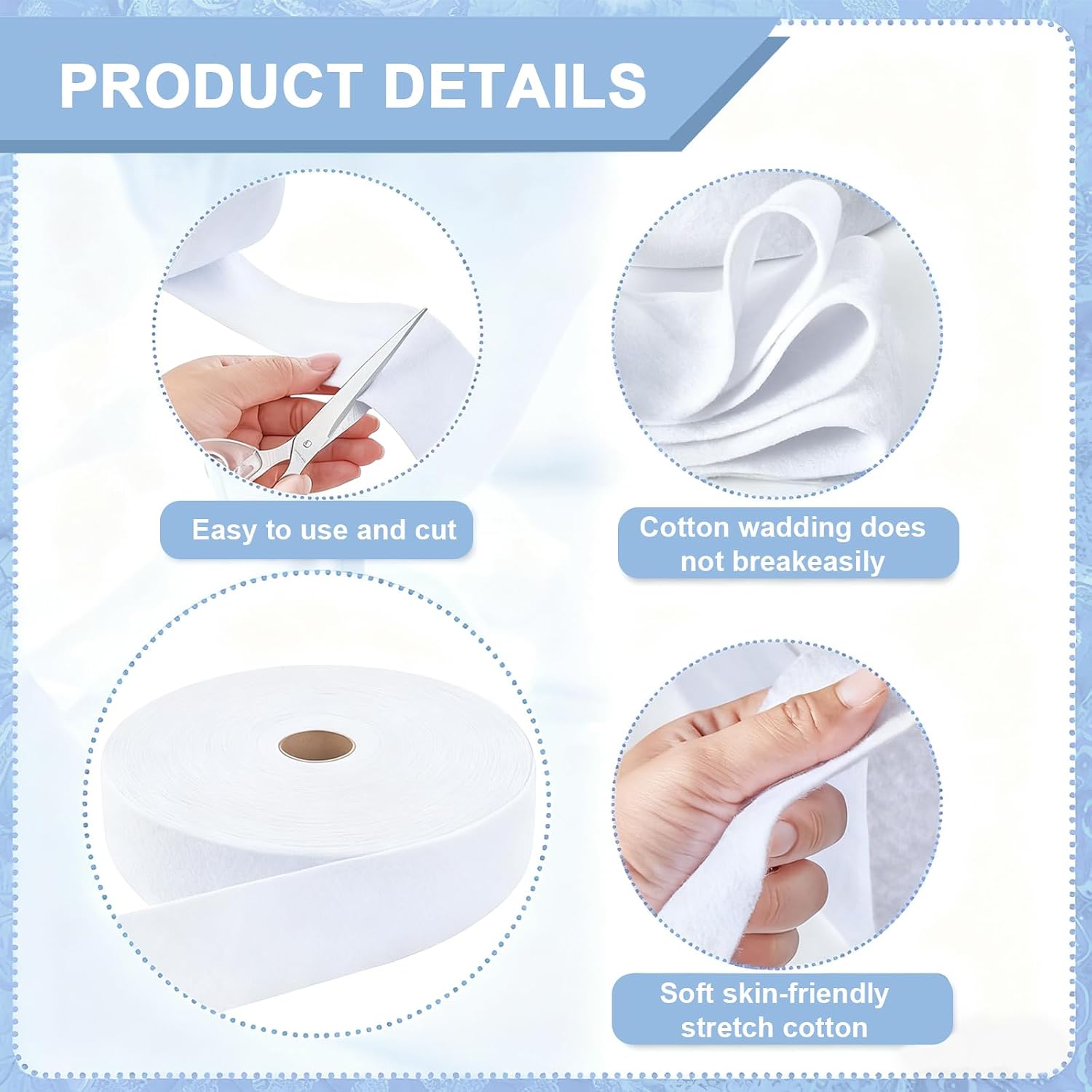 2 Rolls 1/4 Inch Jelly Roll Batting Strips, 70 Yards Total Extra Thick Needle Punched Batting for Rug Making, Flexible Quilt Batting for Jelly Roll Rugs & Fabric Tube Maker Tool | 2 Rolls 1/4 Inch Jelly Roll Batting Strips , 70 Yards Total Extra Thick Needle Punched Batting for Rug Making