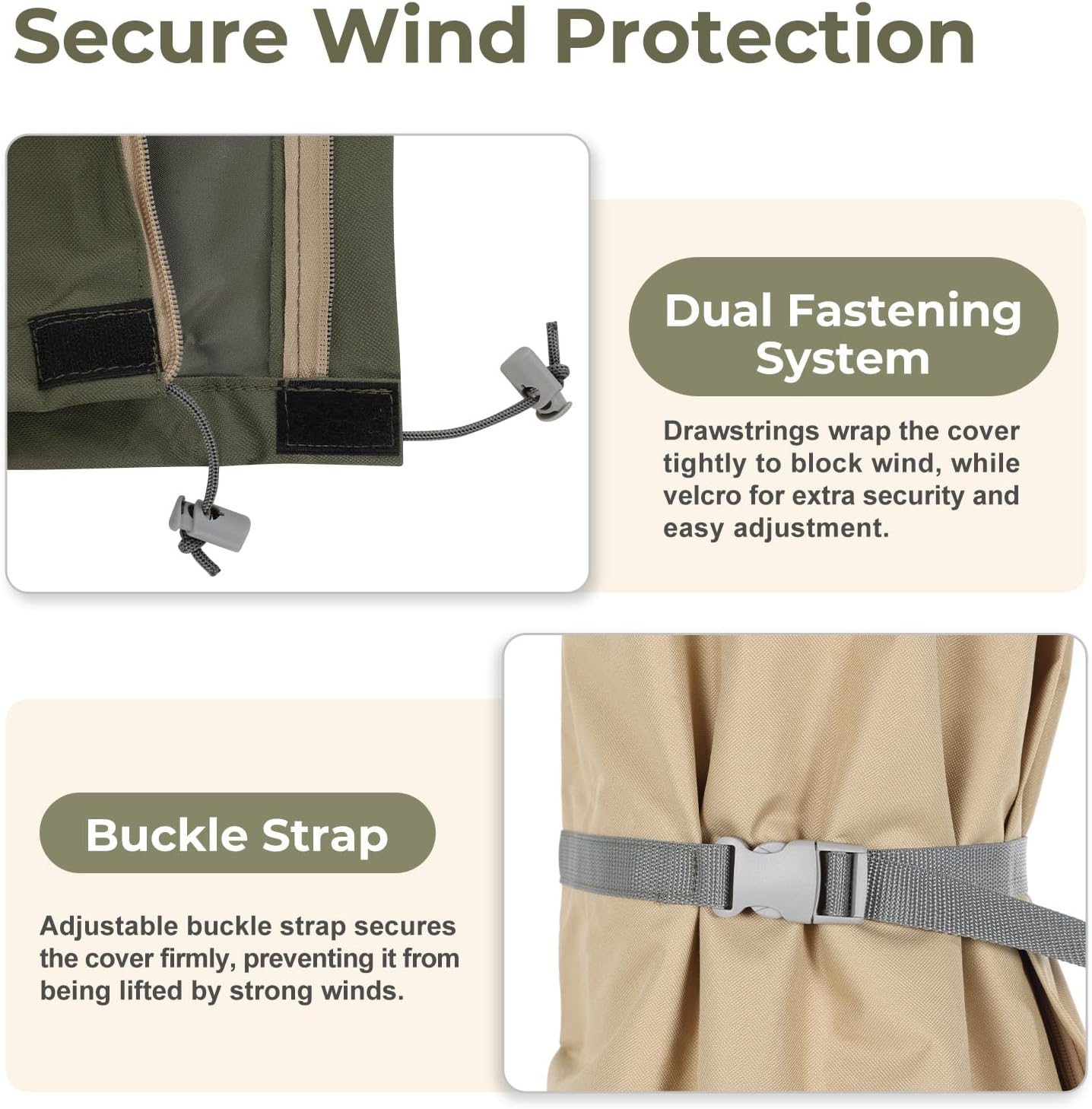 BPS Patio Umbrella Cover for 6-9ft Market Umbrella, 600D Anti-UV and Waterproof Outdoor Straight Pole Parasol Umbrella Cover with Zipper and Storage for Deck, Pool, Yard