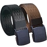 HOANAN 2 Pack Mens Nylon Belt, Lightweight No Metal Belt 18