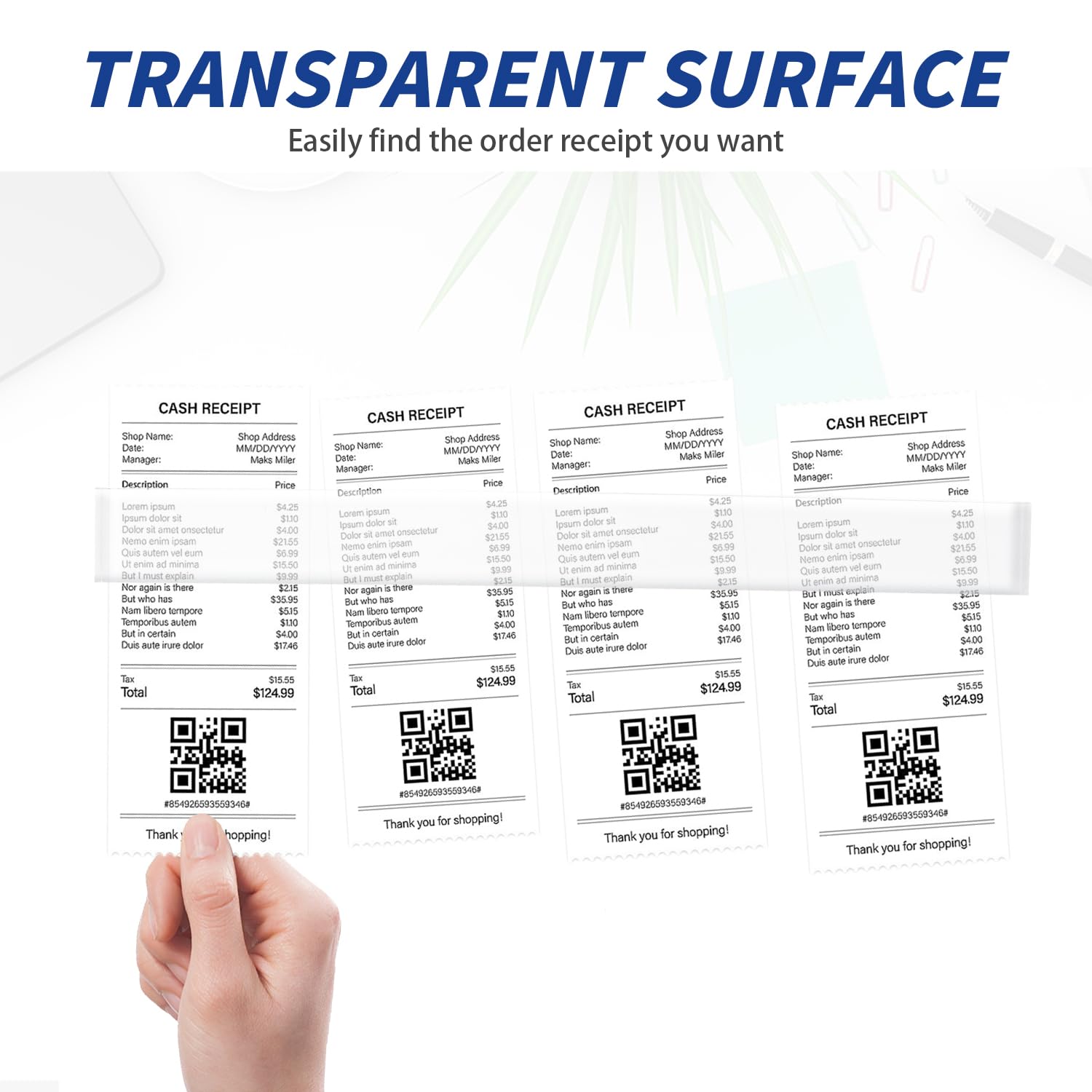 Soporte Comandas Barra Porta Pedidos - Terminal De La Notas Del Estante Escritorio Transparente AcríLico Para Billetes Pedido Oficina Bar Hotel Cocina, Restaurantes SujecióN Notas, 30 Cm