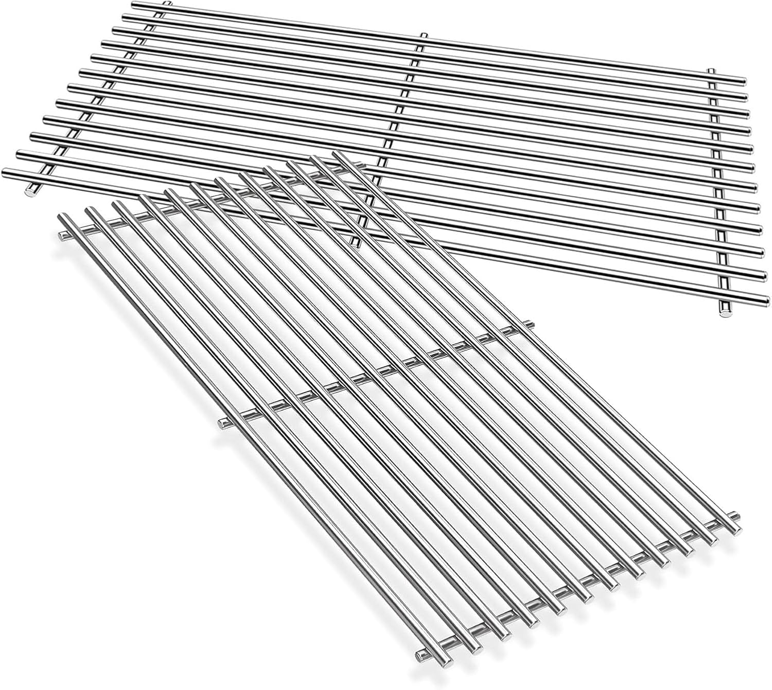 KEESHA Spirit E 210 Grill Grates for Weber Spirit I & II 200 Series E/S 210, E/S 220 with Front Control, Replacement Parts for 7637, 7.02mm Premium Solid Food Grade 304 Stainless Steel Cooking Grates 17.5" -for Weber spirit ll e210
