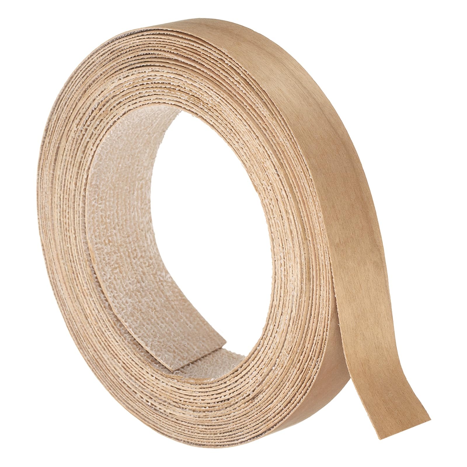 sourcing map 25mm x 8m (WxL) Wood Veneer Edge Banding, Pre-Glued Flexible Cherry Wood Edging Strips, Iron on with Hot Melt Adhesive Wood Tape for Cabinet Repair and Furniture Restoration