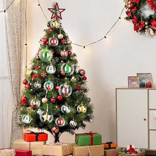 Miniatura 3 de Toyvian 54 Pcs Clear Christmas Ornaments Balls Fillable for Crafts, DIY Plastic Ornaments Round Balls, Fillable Christmas Tree Ornament for