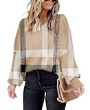 Womens Sweaters Causal Crewneck Batwing Sleeve Knit Top Side Split Oversized Pullover Sweater Loose Jumper