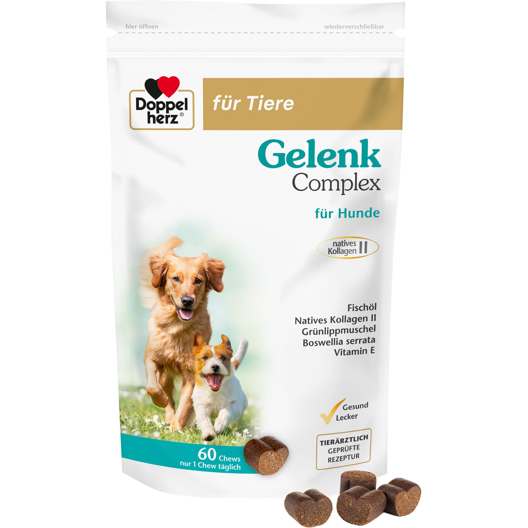 Doppelherz Complejo Articular para Perros – con ácidos grasos Omega-3 Esenciales + Vitamina E – 60 masticables | Con ácidos grasos omega-3 esenciales + vitamina E – 60 chews