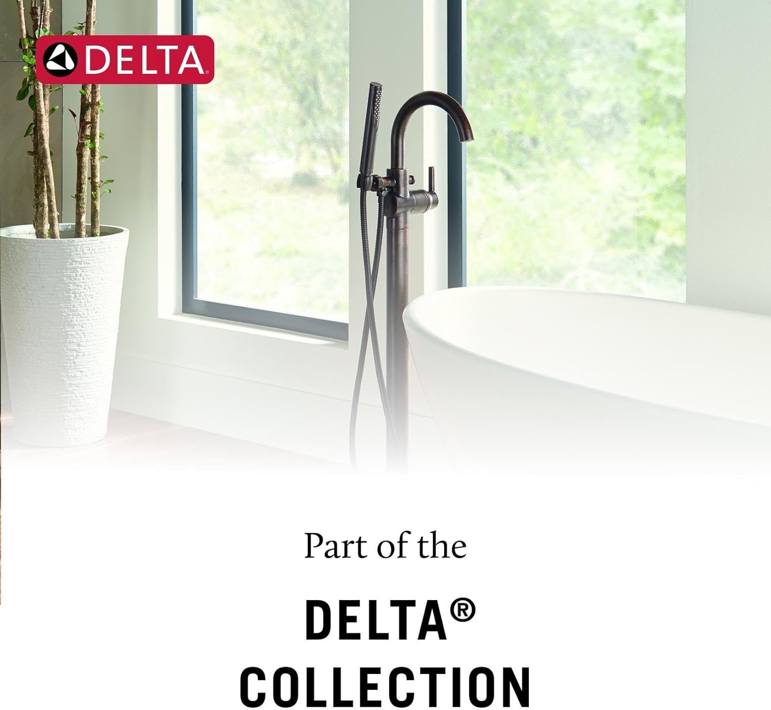 Delta Freestanding Tub Faucet with Hand Held Shower, Chrome Floor Mount Tub Filler, Chrome T4797-FL-LHP (Valve and Handle Not Included) - Image 5