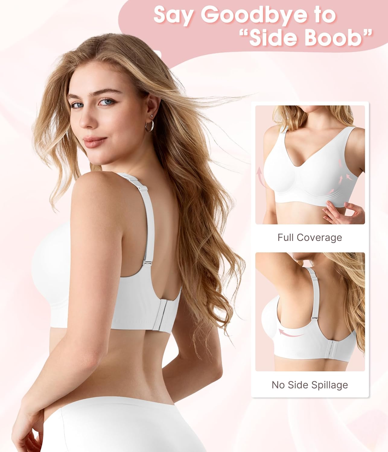 BRABIC Jelly Bras for Women Wireless Push Up Plunge Seamless T-Shirt Bras No Underwire Supportive Full Coverage Bralettes - Image 4