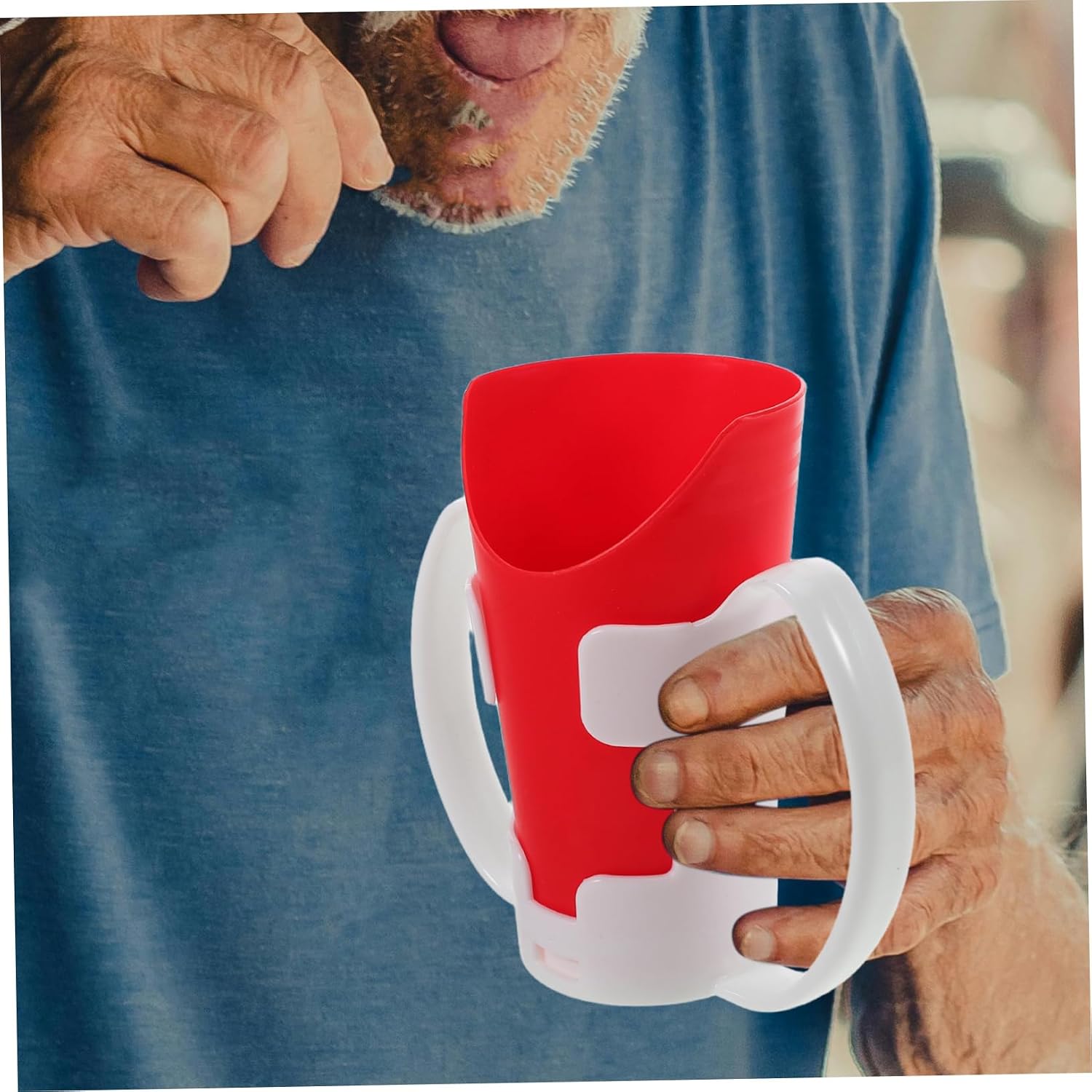 CALLARON Sturdy Nosey Cup for Elderly Special Needs Drinking Mug Ergonomic Design Non-slip Tumbler Patient Safety Cup Dishwasher Safe
